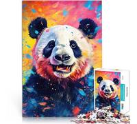 Puzzles de 1000 pièces pour Adultes Ours Panda éclaboussé de Peinture Jeux éducatifs est idéal comme Cadeau pour Toute la Famille 75x50cm