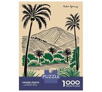 Puzzles De 1000 Pièces pour Adultes Palm Springs Landscape Illustration Puzzle Jeux De Famille Difficile Difficile Cadeaux Uniques pour Anniversaire Et Noël 52x38cm/1000pcs