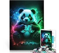 Puzzles de 1000 pièces pour Adultes Panda néon Jouets addictifs pour Le défi de l'intelligence cérébrale Jeu de défi Unique 50x70cm