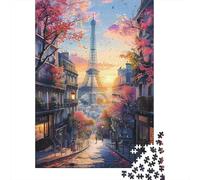 Puzzles De 1000 Pièces pour Adultes Paris Eiffel Tower Sunset Les Puzzles pour Adultes Améliorent La Mémoire Et Stimulent Le Cerveau. Idées Cadeaux pour Les Amis Et La Famille 52x38cm/1000pcs
