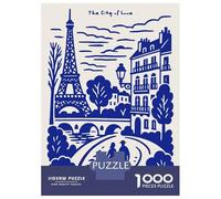 Puzzles De 1000 Pièces pour Adultes Paris The City of Love Puzzle Jeux De Famille Difficile Difficile Cadeaux Uniques pour Anniversaire Et Noël 52x38cm/1000pcs
