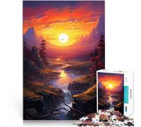 Puzzles de 1000 pièces pour Adultes Paysage au Coucher du Soleil Fabriqué en Carton pour Les 14 Ans et Plus Staycation Tuer Le Temps Idées Cadeaux。Taille：38x52cm/14.96x20.47pouce