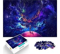 Puzzles de 1000 pièces pour Adultes Paysage Cosmique avec Homme et Chien Jeux Amusants Car C'est Un pour Toute la Famille 38x52cm