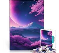 Puzzles de 1000 pièces pour Adultes Paysage de Sakura dans l'espace Jeux Amusants Chaque pièce est Unique - Jeu Familial Stimulant et Amusant 52x38cm