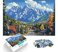 Puzzles de 1000 pièces pour Adultes Paysage de Ville de Montagne Coupe de précision Car C'est Un pour Toute la Famille 52x38cm