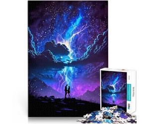 Puzzles de 1000 pièces pour Adultes Paysage Fantastique du Tonnerre Activité familiale Renforcer l'amour Entre Les Couples 52x38cm