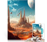 Puzzles de 1000 pièces pour Adultes Paysage Urbain de la planète Rouge Mars Défi Difficile Décoration d'intérieur 52x38cm