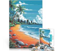 Puzzles de 1000 pièces pour Adultes Paysage Urbain de Plage Tropicale Impossible Décoration Murale, Cadeaux Uniques pour Anniversaire et Noël 75x50cm