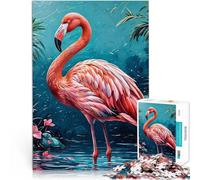 Puzzles de 1000 pièces pour Adultes Peinture à l'huile de Flamant Rose Jeu intellectuel Car C'est Un pour Toute la Famille 52x38cm