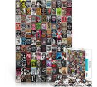 Puzzles de 1000 pièces pour Adultes “Peinture de Collage d'art rétro” Fait de Bois，pour Les 14 Ans et Plus Soulagement du Stress Décorations et Cadeaux Uniques pour la Maison。Taille：50x75cm