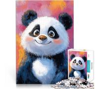 Puzzles de 1000 pièces pour Adultes Peinture de Panda Souriant Défi Difficile pour soulager Le Stress Décoration Parfaite 75x50cm