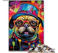 Puzzles de 1000 pièces pour Adultes Peinture Graffiti Carlin Puzzles pour Adultes Cadeau de Vacances Parfait pour Noël, Halloween, Pâques, Nouvel an Taille : 38x26cm
