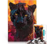 Puzzles de 1000 pièces pour Adultes Peinture Splash de Black Panther Défi Difficile Jeu éducatif pour Anniversaire, Noël 75x50cm