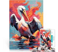 Puzzles de 1000 pièces pour Adultes Pélican aux Couleurs éclatantes - Instincts vifs Casse-tête pour Cadeau Amusant 38x26cm