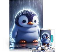 Puzzles de 1000 pièces pour Adultes Pingouin Mignon sous la Pluie Jouet éducatif Anti-Stress Décoration Parfaite 38x26cm