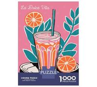Puzzles De 1000 Pièces pour Adultes Pink Italian Drink Puzzle pour Adolescents - Cadeau d'anniversaire - Difficile Et Stimulant - Cadeaux Uniques pour Un Anniversaire Ou Noël 52x38cm/1000pcs