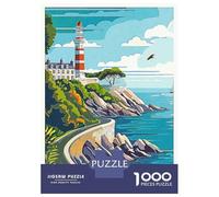Puzzles De 1000 Pièces pour Adultes Plymouth Lighthouse Puzzle pour Adolescents - Cadeau d'anniversaire - Difficile Et Stimulant - Cadeaux Uniques pour Un Anniversaire Ou Noël 38x26cm/1000pcs