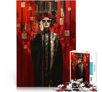 Puzzles de 1000 pièces pour Adultes Portrait de Femme du Jour des Morts Casse-tête Chaque pièce est Unique - Jeu Familial Stimulant et Amusant 38x26cm
