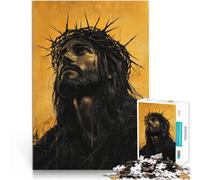 Puzzles de 1000 pièces pour Adultes Portrait de Jésus-Christ Séjour Anti-Stress pour Tuer Le Temps Décoration Parfaite 38x26cm