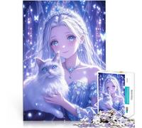 Puzzles de 1000 pièces pour Adultes Princesse d'anime Chat Angora Turc Jeux Amusants Renforcer l'amour Entre Les Couples 75x50cm