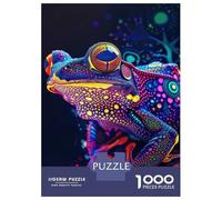 Puzzles De 1000 Pièces pour Adultes Psychedelic Neon Frog Puzzles pour Adultes - Jeu De Réflexion, Analyse Et Logique pour Les Amateurs De Jeux 52x38cm/1000pcs