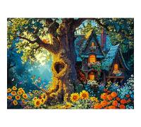 Puzzles de 1000 pièces pour adultes - Puzzle de 1000 pièces - Jeu stimulant pour l'ensemble pour les femmes, cadeaux pour hommes, puzzle Thème : merveilleuse cabane dans les arbres