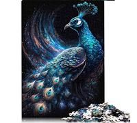 Puzzles de 1000 pièces pour Adultes Puzzles de Paon Cosmique pour Adultes Puzzles en Bois Jeux de Famille (Taille 50x75cm)