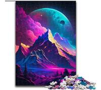 Puzzles de 1000 pièces pour Adultes Puzzles de paysages extraterrestres pour Adultes Interaction familiale et Cadeau Amusant, Design Abstrait Vibrant Taille : 38x26cm