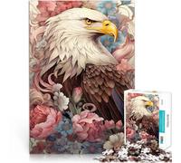 Puzzles de 1000 pièces pour Adultes pygargue à tête Blanche Parmi Les Fleurs Impossible Renforcer l'amour Entre Les Couples 38x26cm