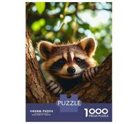 Puzzles De 1000 Pièces pour Adultes Raccoon in A Tree Puzzle pour Adolescents Découpe De Précision Interaction Parent-Enfant Cadeaux Anti-Stress 70x50cm/1000pcs