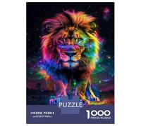 Puzzles De 1000 Pièces Pour Adultes Rainbow Lion Fantasy Art Print Puzzle Pour Adolescents - Cadeau D'anniversaire - Difficile Et Stimulant - Cadeaux Uniques Pour Un Anniversaire Ou Noël 52x38cm/1000p