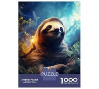 Puzzles De 1000 Pièces pour Adultes Rainforest Sloth Wall Art Print Puzzle Adulte Jeu Pratique Analyse Et Logique Interaction Parent-Enfant 52x38cm/1000pcs