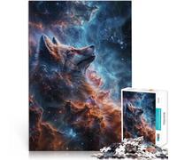 Puzzles de 1000 pièces pour Adultes Renard de la nébuleuse Cosmique Casse-tête avec des pièces de Formes aléatoires entièrement imbriquées 75x50cm