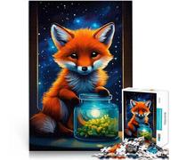 Puzzles de 1000 pièces pour Adultes Renard Mignon Lumineux 2 Jouets Jeux éducatifs Soulagement du Stress Super Cadeau 52x38cm