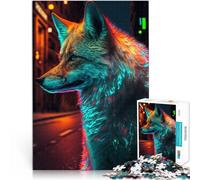 Puzzles de 1000 pièces pour Adultes Renard néon Défi Difficile pour soulager Le Stress est idéal comme Cadeau pour Toute la Famille 50x70cm