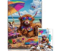 Puzzles de 1000 pièces pour Adultes représentant Une Jolie Vache des Highlands Aidez Votre Cerveau à exercer des Jouets addictifs pour cultiver la Patience Une œuvre d'art 38x26cm