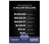 Puzzles De 1000 Pièces pour Adultes Road to A Million Dollars Puzzles pour Adultes - Décoration Murale - Loisirs À Domicile - Cadeaux d'anniversaire Et De Noël Uniques 52x38cm/1000pcs