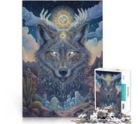 Puzzles de 1000 pièces pour Adultes Roi Loup Sacré Fabriqué en Carton Convient aux 14 Ans et Plus Interaction Parent-Enfant Cadeaux intéressants pour réduire Le Stress。Taille：38x52cm