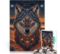 Puzzles de 1000 pièces pour Adultes Roi Loup Sacré Réduction du Stress intéressante Décoration Murale, Cadeaux Uniques pour Anniversaire et Noël 52x38cm
