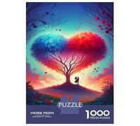 Puzzles De 1000 Pièces pour Adultes Romantic Heart-Shaped Tree Puzzles pour Adultes Jeux Relaxants Améliore La Mémoire Cadeaux De Noël Et d'anniversaire 38x26cm/1000pcs