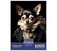 Puzzles De 1000 Pièces pour Adultes Royal Chihuahua Puzzle Jeux De Famille Difficile Difficile Cadeaux Uniques pour Anniversaire Et Noël 52x38cm/1000pcs