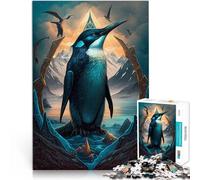 Puzzles de 1000 pièces pour Adultes Royaume Magique des Pingouins Jeux Jouets Cadeaux avec Affiche et Feuille de Questions correspondantes 38x26cm