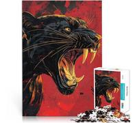 Puzzles de 1000 pièces pour Adultes Rugissement de la Panthère Noire Défi Difficile Liste de souhaits avec Le Père Noël 38x26cm