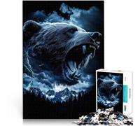 Puzzles de 1000 pièces pour Adultes Rugissement de l'ours grizzli Difficile Difficile Car C'est Un pour Toute la Famille 52x38cm