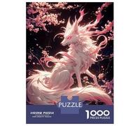 Puzzles De 1000 Pièces pour Adultes Sakura Kitsune Fox Puzzles pour Adultes Jeux Relaxants Analyse Et Logique Activités Amusantes À La Maison, 38x26cm/1000pcs