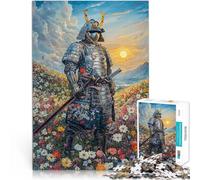 Puzzles de 1000 pièces pour Adultes Samouraï dans Un Champ de Fleurs Impossible Chaque pièce est Unique - Jeu Familial Stimulant et Amusant 38x26cm
