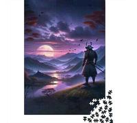 Puzzles De 1000 Pièces pour Adultes Samurai Sunset Landscape Poster Puzzles pour Adolescents Activités Familiales Défi Éducatif Jeu Stimulant Et Divertissement en Famille 70x50cm/1000pcs