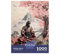 Puzzles De 1000 Pièces pour Adultes Samurai with Rifle in Cherry Blossom Forest Puzzles pour Adultes Jeux Relaxants Améliore La Mémoire Cadeaux De Noël Et d'anniversaire 52x38cm/1000pcs