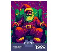 Puzzles De 1000 Pièces pour Adultes Santa Claus in A Chair Puzzles pour Adolescents Jeu Familial Améliore La Mémoire Difficile Et Stimulant 70x50cm/1000pcs