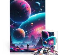 Puzzles de 1000 pièces pour Adultes Scène Spatiale Jouets de Divertissement Familial Renforcer l'amour Entre Les Couples 38x26cm